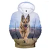 メンズフーディーズノベルティマンネン/vRouwen Kleding Duitse Herder Sweatshirt Comfortabele Truien Hond Liefhebbers Herfst Winter Tees
