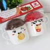 Tasses soucoupes 1 pièces 200ml infantile bébé alimentation tasse lait avec poignée enfants mignon dessin animé Animal enfants thé apprentissage