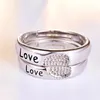 Anillos De Boda Personalizados De Acero Inoxidable Estilo De Moda Dos Corazones Laten Como Uno. Anillo giratorio de corazón. Conjunto Parejas de Amor