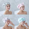 Berets Bowknot Dry Hair Towel Quick-drying Cap Shower Hats For Women Striped Pattern Super Absorbent Bath Chapeau Femme