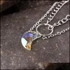 Pendant Necklaces Symphony Crystal Moon Mtilayer Necklace For Women Sier Friends Family Party Jewelry Gift With Cards Drop Delivery P Dhrzw