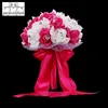 Kwiaty ślubne bukiet ślubny dla niebiesko -białego ręcznie robionego sztucznego kwiatu róża buque casamento