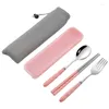 Dinnerware Sets Reusable Design Set Bag Slot Practical Cover Storage With Box Tableware Straw Wheat Travel Cutlery Outdoor Transparent