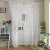 Curtain Embroidery Lace Tulle Curtains Panels White Korean Mesh Flowers Window Screens For Living Room Warp Knitting