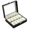 Смотреть коробки 2/6/10 Grids PU Кожаная коробка Case Professional Holder Organizer для часовых часов для ювелирных изделий капля