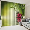 Curtain Customized Size Luxury Blackout 3D Window Curtains For Living Room Nature Scenery Green Bmaboo