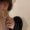 Hoop Earrings Luxury Gold Color Circle Woman Shiny Geometric Rhinestones Crystal Big For Women Party Wedding Jewelry