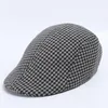 Berretti Moda Autunno Inverno Berretto Uomo Donna Morbido pied de poule Cappelli retrò Casual Traspirante Caldo Comfort Cappello da conducente