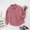 Kvinnors blusar 2023 Solid Color Casual skjortor Kvinnors förtjockade lösa Corduroy Autumn och Winter Lapel Jacket