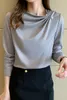 Blouses pour femmes mode coréenne chemisier en mousseline plissée 2023 bureau professionnel montre de sport élégant femmes chemise à manches longues