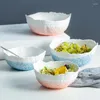 Miski Rhe Blue Pink 800 ml Nordic Ceramic Salad Bowl Desser Makaron Rice Rice Restaurant Doin Stable zastawa stołowa Porcelana Set Cutlery