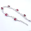 Link Bracelets Party Festa Presente Silver Fire Opal Garnet Fashion Ship Free B011