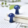 Stone 2.5Cm Mushroom Plant Statue Natural Carving Home Ornament Crystal Polishing Gem Desktop Porch Decorations Crafts Drop Delivery Dhyrk