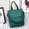 Bolsos de lona, bolso de hombro de pana para mujer, bolsos de compras Vintage con cremallera, bolso de mano informal, bandolera para la escuela de lona