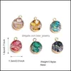 Charms Модные смоля Druzy Cround Stane Pendant Gemstone с золотым покрытием Mti Color Double Diy Браслет Серьера Ювелирные украшения Dhzxm