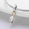 Charms Silver Color Two-tone Wedding Ring Charm Fit Original 3mm Bracelet&Bangle For Women Birthday Fashion Jewelry GifCharms