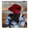 Berets Fashion Women Fluffy Fur Bucket Hat Winter Warm Soft Plush Fisherman Panama Cap Femme Vintage Leopard Bob Sunbonnet Visors Gorro