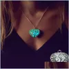 Pendentif Colliers Glow In The Dark Collier Coeur Creux Lumineux Pour Femme Petite Amie Fille Maman Bijoux De Mode Cadeau 738 Q2 Drop Dhyp7