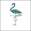 Pins Brooches Cute Enamel Bird Unisex Women Men Fashion Dress Coat Accessories Drop Delivery Jewelry Otd2P