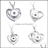 Arte e mestieri 4styles Crystal Heart Leaf Snap Button Collana bottoni snap di zenzero bottoni in cifre per donne gioielli drop de dh5ei