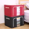 Scatole portaoggetti Borsa organizer per abbigliamento con telaio in acciaio pieghevole in tessuto Oxford trasparente per finestra trapunta coperta