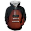 Herenkapsels verkopen 3D sweatshirts mannen/vrouwen met capuchon gitaarprint pullover Harajuku Casual streetweaer herfst en winter