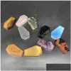 Stone Mini Natural Crystal Ornaments Trumna Kształt Reiki leczenie czakra kwarc minerał opadający szlachetny kawałek ręczny dom Lucky Decorda dhbhr