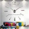壁の時計アクリルミラーリビングルームクリエイティブクロック装飾特大のDIYデザインミラードロップデリバリーホームガーデン装飾DHH1C