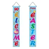 2pcs Easter Door Banner Bunny Egg Carrot Hanging Banner Easter Decoration for Home Outdoor Ornament Flag Happy Easter Decoration CPA4512 tt0119