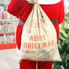 Christmas Decorations 70 49cm Gift Bag Large Forest Concert Linen Simple Art Style Pouch Festival Drawstring