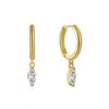 Hoopörhängen Boako 925 Sterling Silver för kvinnor Vatten Drop Pendant Girl Fashion Zircons Piercing Earring Jewelry
