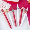 Piece Lytwtw's Cute Gel Pen Creative Christmas Gift Press Office School Sumentery Stationery Kawaii Funny Pens