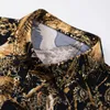 Męskie koszule 2023 Modna lato krótkie rękawe odzież Hawajska złota Bronzing Print Shirt for Men Streetwear Sukienka 1013