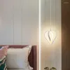 Anhängerlampen schwarz weiße Schlafzimmer herzförmige lange Linie Umgebungslicht Nordic Home Decor Nacht Tischfederung Leuchten LED LED