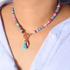 Anhänger Halsketten Laramoi Damen Halskette Böhmen Bunte O-Kette Muschel Quaste Charm Strand Party Schmuck Geschenk