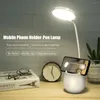 Lampes de table Lampe de bureau LED 5W 240LM 1250mAh Rechargeable par USB Petite lumière avec support pour stylo / téléphone Contrôle tactile réglable à 360°