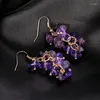 Collier Boucles D'oreilles Ensemble Promotion Pierre Vintage Plein Violet Nature Perles Bracelets Colliers Ras Du Cou Femmes