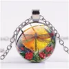 Pendant Necklaces Fashion Jewelry Vintage Time Gem Cabochon Dragonfly Necklace Drop Delivery Pendants Dh6Xz