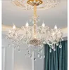 Lustres Lustre en cristal blanc clair Lustre de style européen Villa Salon Lumières Cristaux d'éclairage Lampes d'intérieur