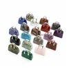 سحر Sier 20mm Stone Natural Mini Bag Ornament Crystal Reiki Gemstone Pendant Crafts Home Decoration Home Drop Drop