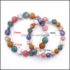 Bracelets de charme Bracelet en pierre givrée 8 mm pour hommes Fashion Naturel Perles Perles Chakra Yoga Bangle Bijoux Femmes Gift H2A Z Drop Deli DH4IC