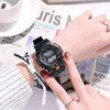 Wristwatches Sport Round Digital Watch Luminous Dial Casual Wrist Watches For Women Rubber Strap Fashionable Waterproof MenWristwatches