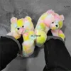 Slippers Size Size Women Teddy Bear Slippers Winter Warm House Shoes Anti-Slip Soft Home Indoor Indoor Slipper Ladies Crity Cartoon Funcy Ared 0120v23