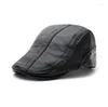 Bérets Marque Jamont Réglable Automne Et Hiver Mode Velours PU Cap Avec Personnalité Tendance Sauvage Béret Chapeau