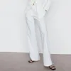 Kvinnors byxor Southland 2023 Spring Crepe Bell-Bottoms Casual Trousers Blazer Solid Color All-Match Simple Botts Femme