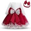 女の子のドレス2023年のドレス生まれた赤ちゃんバプテスマクリスマス服の誕生日パーティーウェディングボールガウン0-2Y