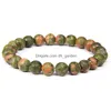 Beaded Lots Colors 8Mm Natural Stone Strand Bracelets For Women Elasticity Fluorite Agate Yoga Bangle Men Jewelry Drop Delivery Dhidf