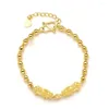 Link Bracelets Fine Natural Dubai 24K Gold Metal Chain For Women Wedding Jewelry Pendant Female DIY