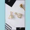 Dangle lustre arrivée perle cage boucles d'oreilles pour femmes mode cages à oiseaux pendentif dame boucle d'oreille bijoux de luxe livraison directe otjrt