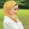 ملابس عرقية عادية النمط التركي بوم القطن الحجاب المسلم شال الصلبة بلون مقصوص لفائف عمامة